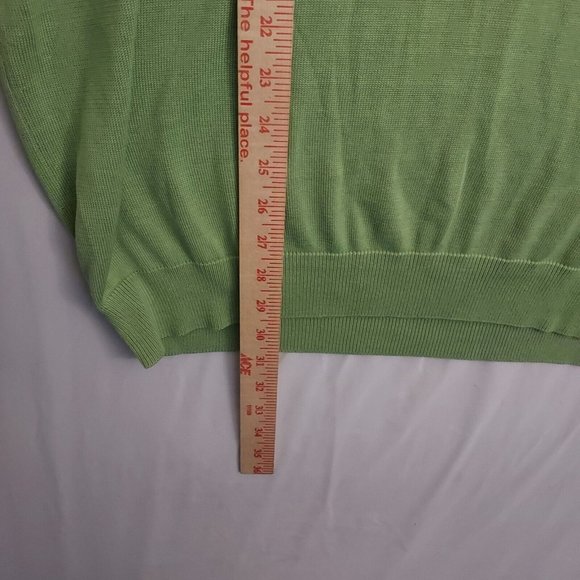 Brooks Brothers Sweater Mens Extra Large Silk Blend V Neck Country Club Green - Picture 6 of 8